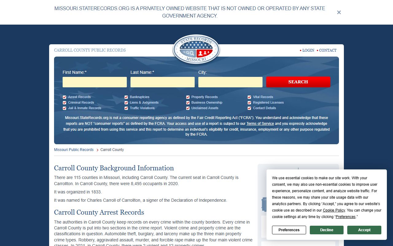 Carroll County government and Sheriff's Office resource