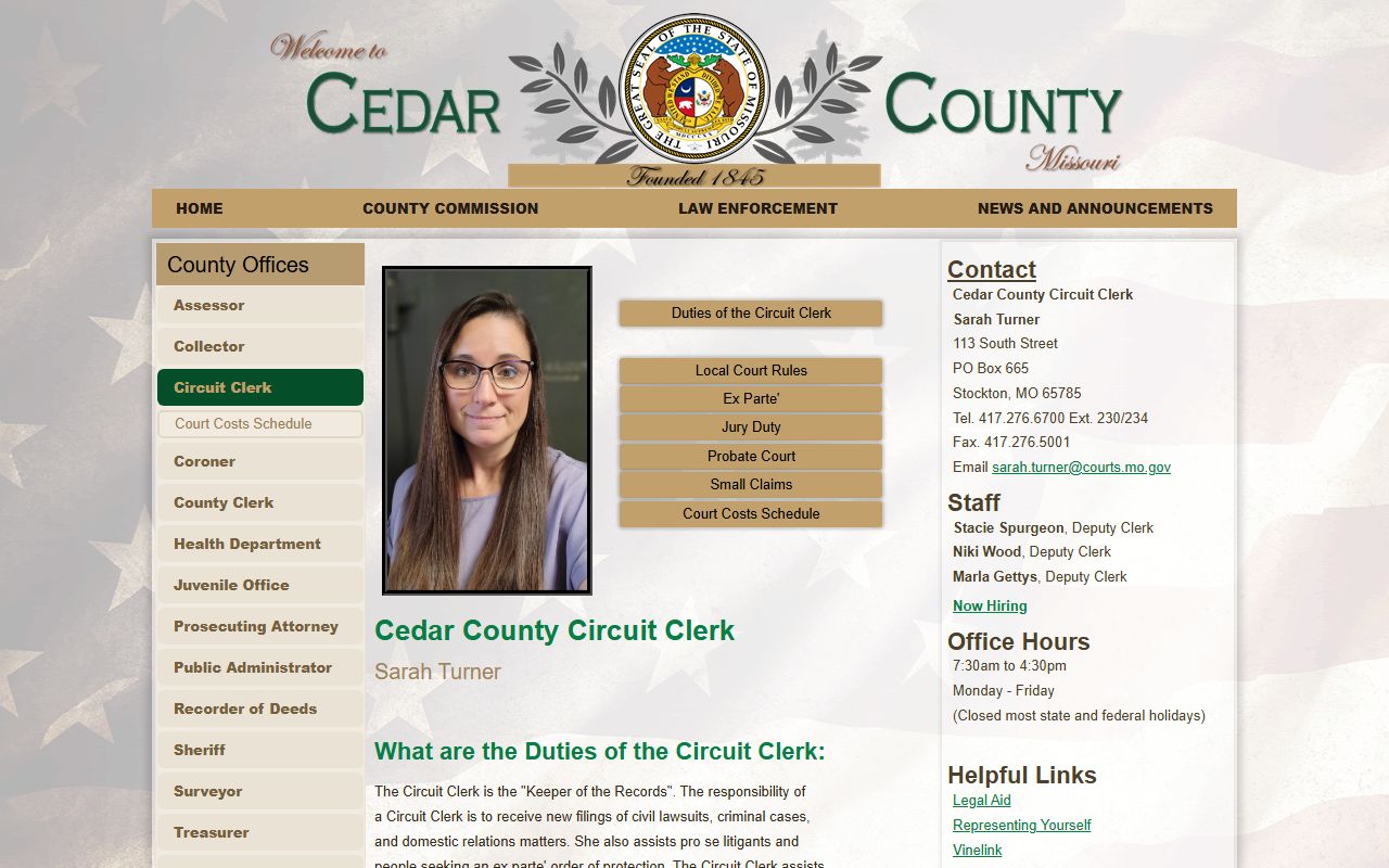 Cedar County Sheriff's Office resource
