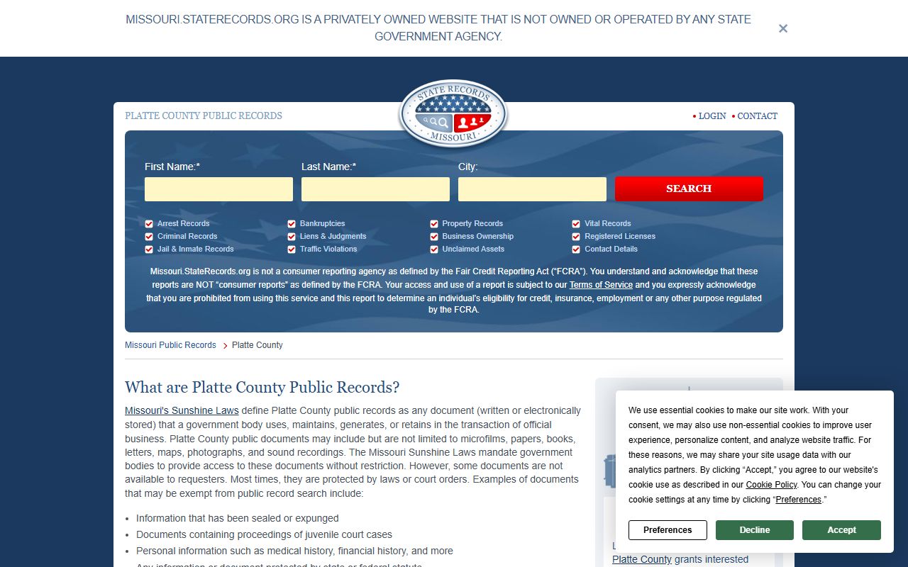 Platte County criminal records resource